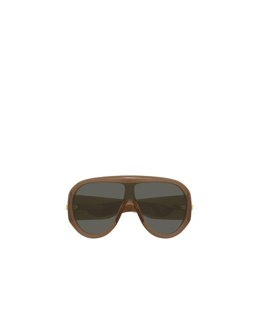 Bottega Veneta Green Eyewear Mask Frame Sunglasses for men