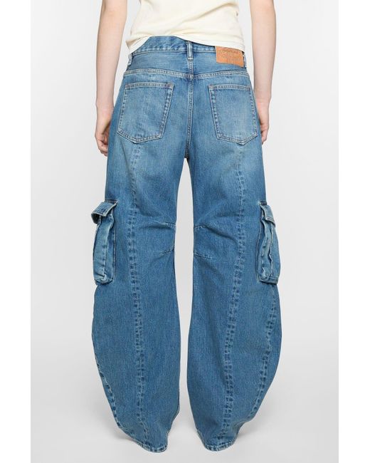 Acne Blue Gathered-Detailed Pocket Jeans