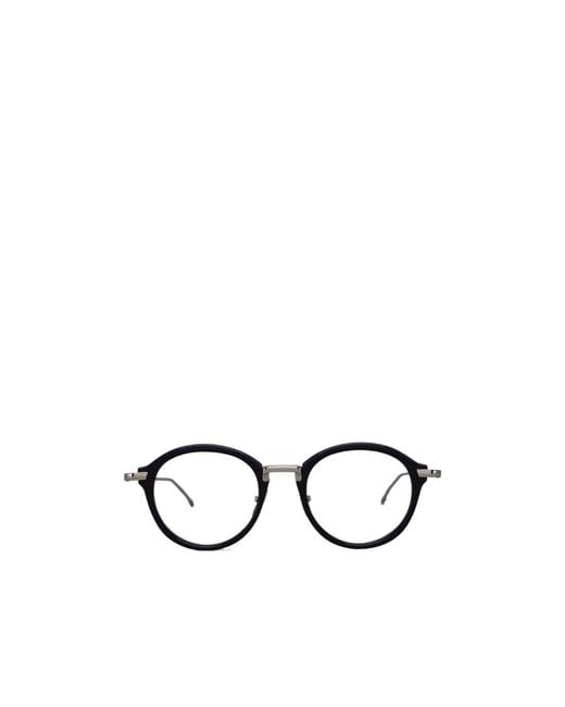 Thom Browne White Round-Frame Glasses