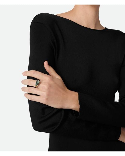 Bottega Veneta Green Small Drop Marble Ring