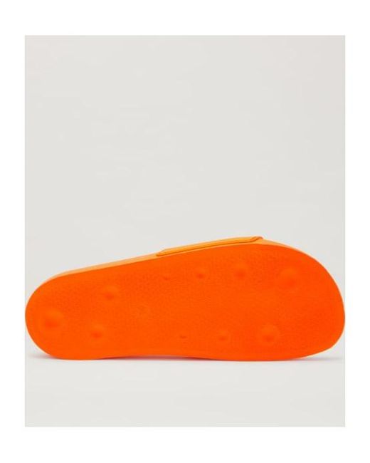 Palm Angels Orange Logo Embossed Slides for men