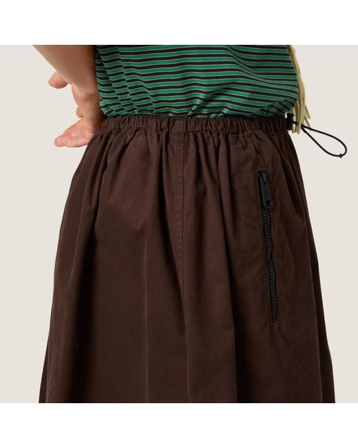 Miu Miu Brown Washed Gabardine Skirt
