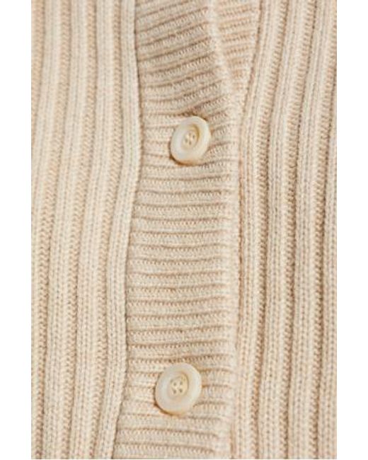 Max Mara White Afelio High Neck Button-Up Cardigan