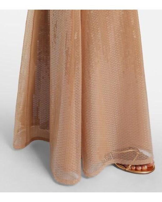 David Koma Natural Degrade Sequined Gown