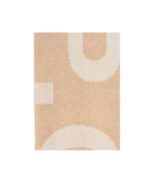 A.P.C. White Logo Detailed Fringed Scarf for men