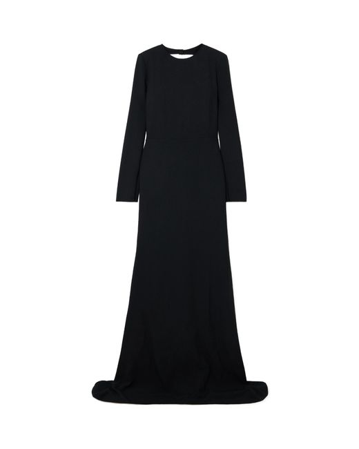 Gucci Black Crystal-Embellished Open-Back Crepe Gown