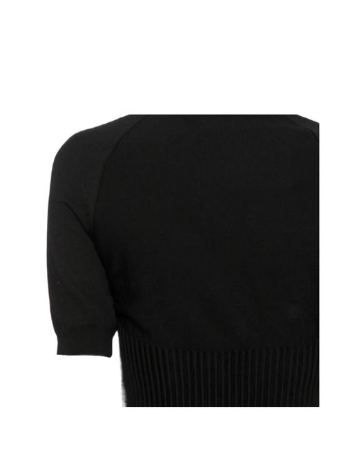 Alaïa Black Alaïa Ribbed Mock-Neck Knitted Top