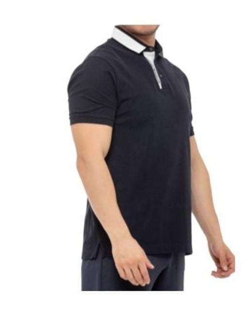 Emporio Armani Blue Short-Sleeved Polo Shirt for men