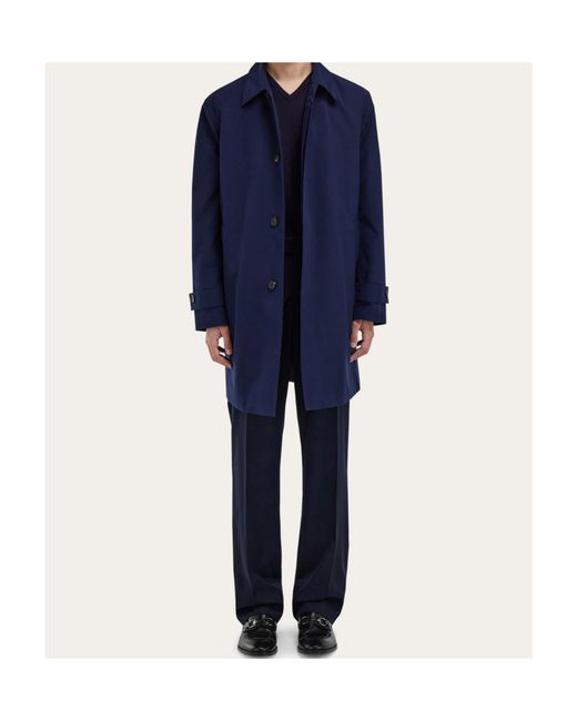 Ferragamo Blue Ferragamo Straight Hem Coat for men