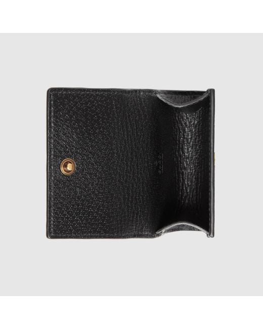 Gucci Black Double G Leather Wallet Keyring for men
