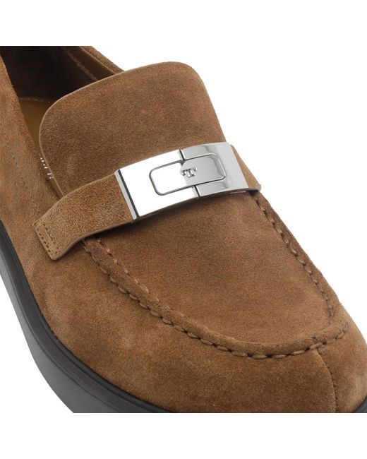 Tory Burch Brown Lug-Sole Loafers Flat Shoes