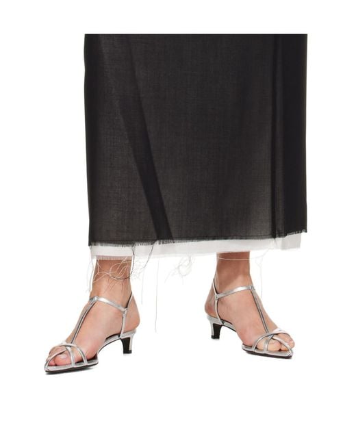 Jil Sander White Cage Low-Heel Sandals