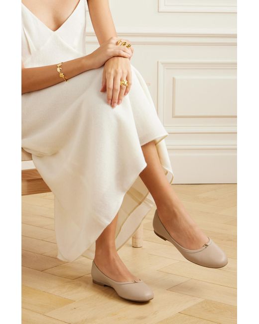 Chloé Natural Chloé Marcie Round-Toe Ballet Flats