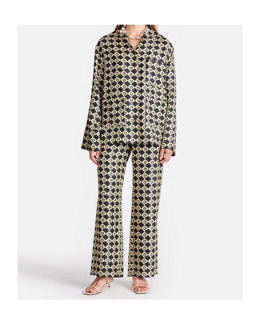 Nanushka White Geometric Trousers