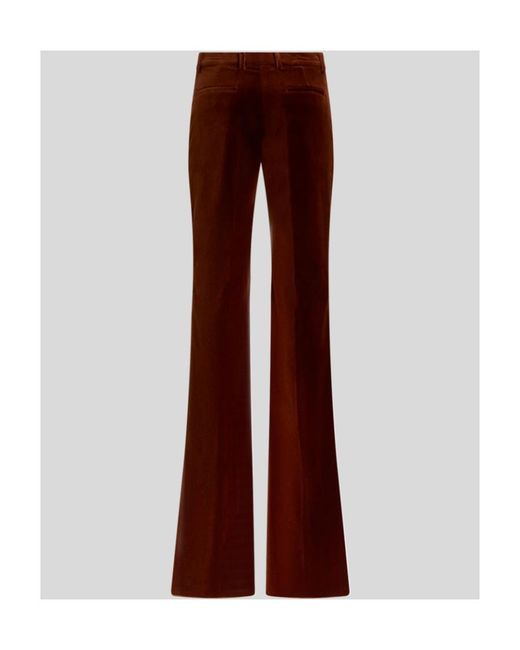 Etro Purple Velvet Mid-Rise Flared Pants
