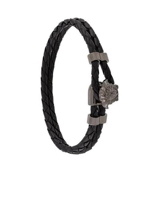 Versace Black Medusa Logo Detailed Charm Bracelet for men