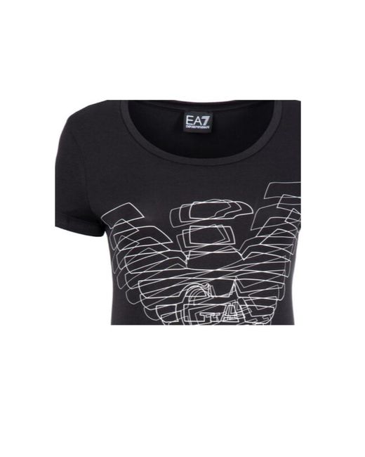 EA7 Black Logo Printed T-Shirt