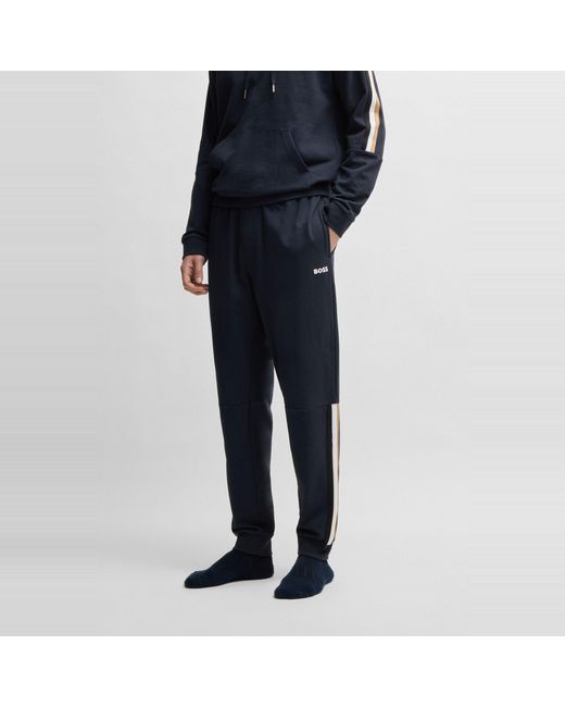Boss Blue Simple Solid Color Casual Pants for men