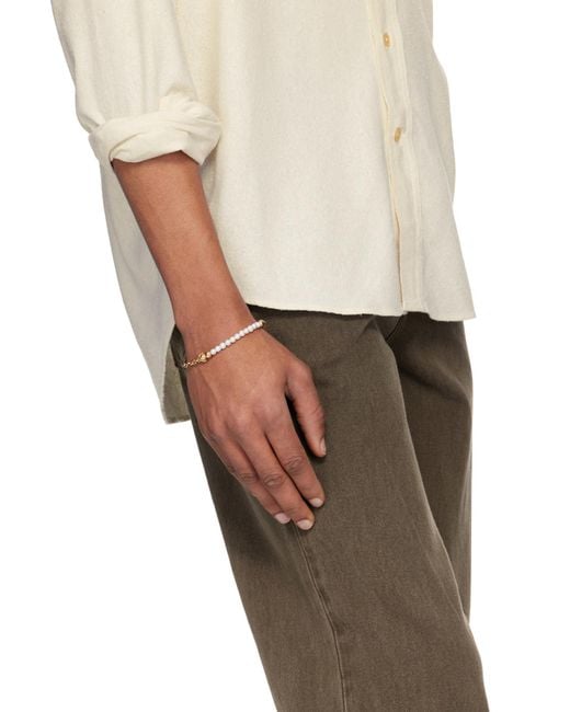 Emanuele Bicocchi Metallic Pearl Bracelet for men