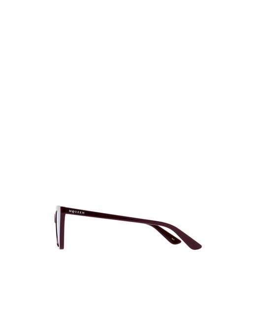 McQueen White Eyewear Spike Geometric Cat-Eye Frame Sunglasses