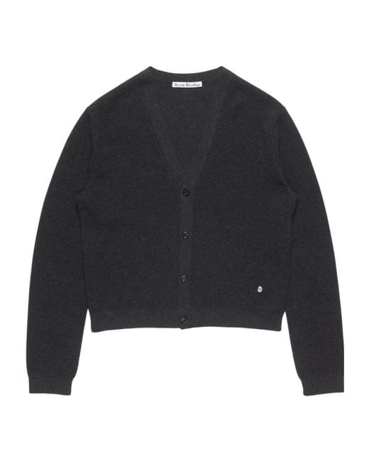 Acne Blue V-Neck Wool Cardigan for men
