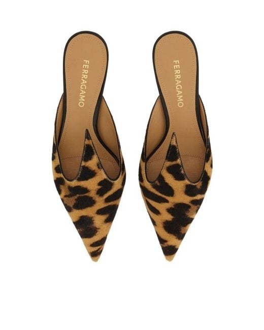 Ferragamo Brown Ferragamo Dorye Pointed-Toe Mules