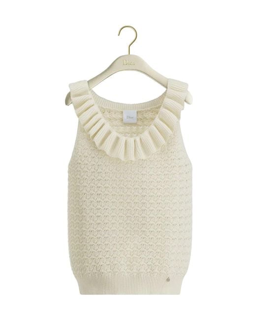 Dior White Iviera Fitted Sweater Vest