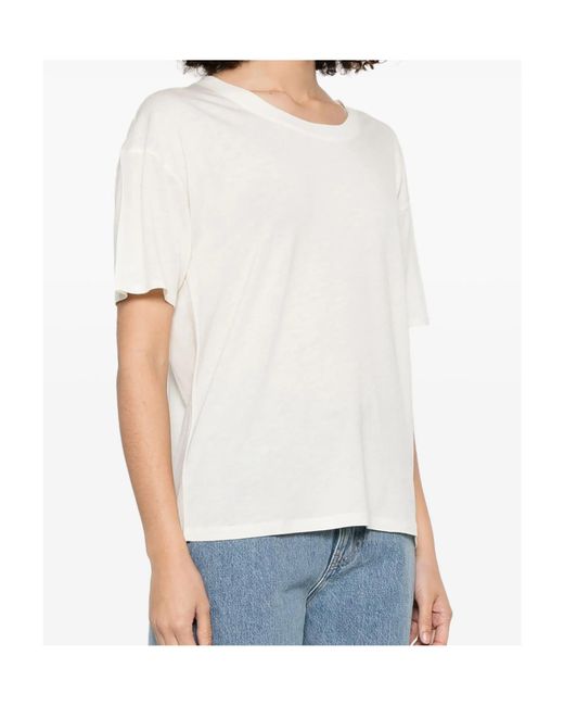Loulou de Saison White Ezra Crew Neck Top