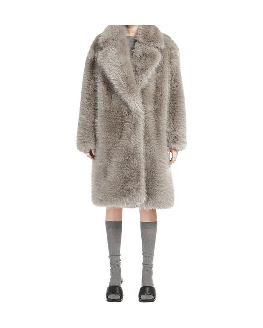 Sportmax Gray V-Neck Long-Sleeved Coat