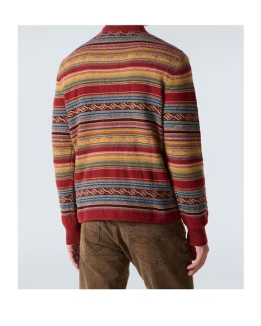 RRL Brown Wool-Blend Jacquard Sweater for men