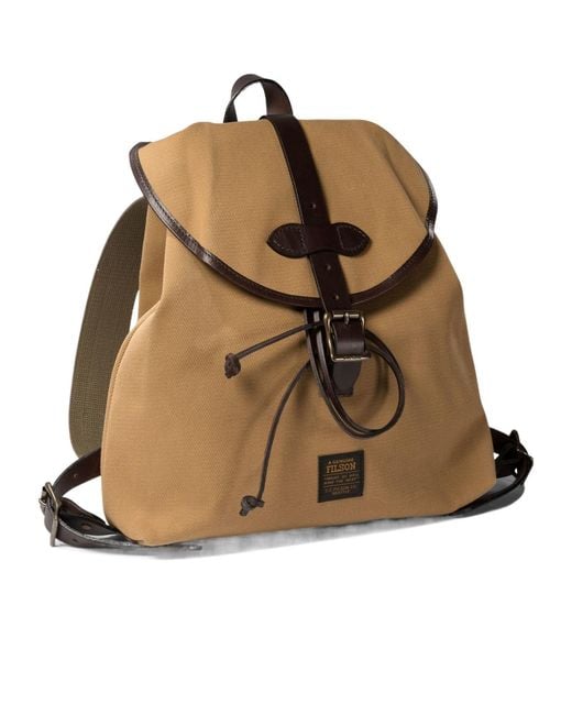 Filson Brown Drawstring Twill Backpack