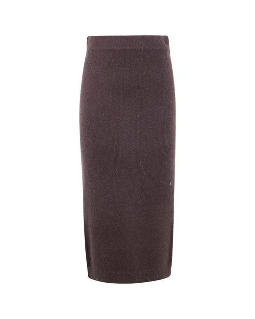 Twinset Purple Knit Midi Skirt