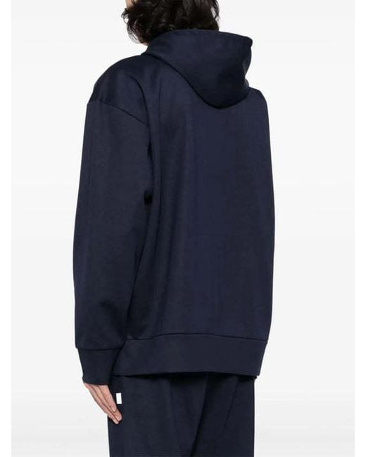 Lardini Blue Long-Sleeve Hooded Jacket for men