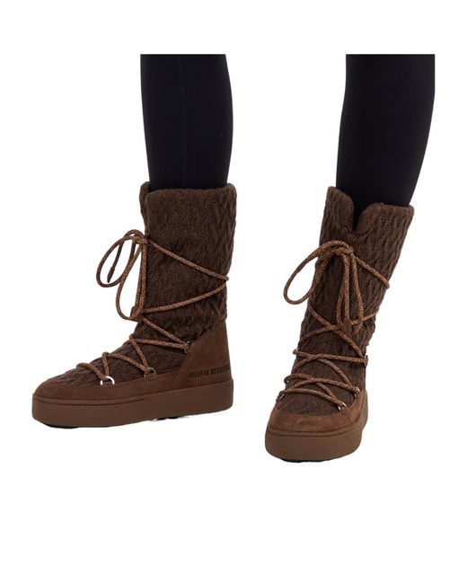 Moon Boot Brown Solid Color Ankle Boots