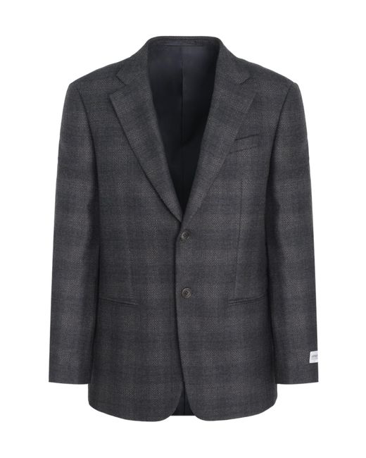 Giorgio Armani Black Long-Sleeved Suit Jacket for men