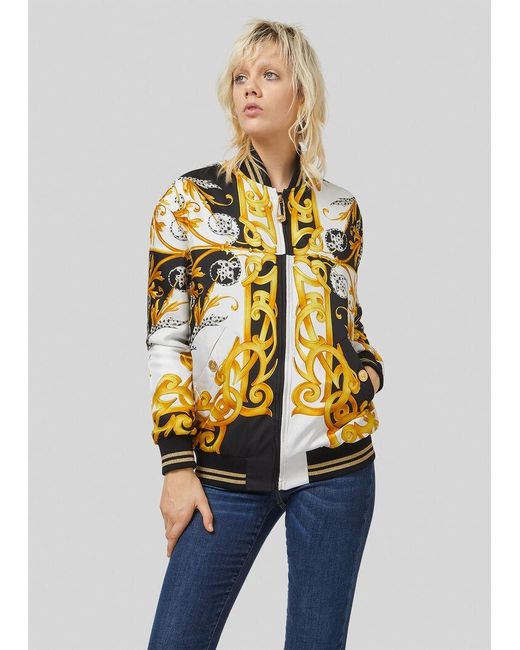 Versace Metallic Acanthus Print Bomber Jacket