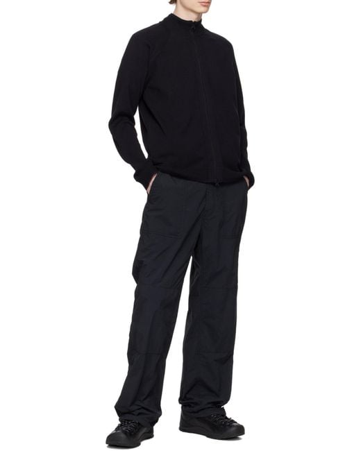 Stone Island Blue Logo Patch Zipped Knit Cardigan for men