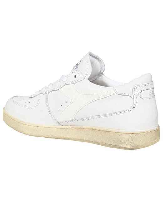 Diadora White Mi Basket Low-Top Sneakers for men
