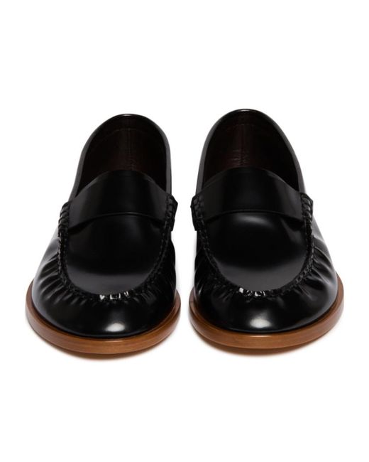 The Row Black Patent Leather Loafers