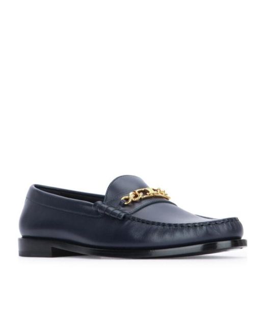 Céline Blue Pleated Loafers