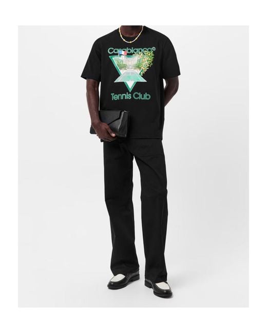 Casablanca Black Logo Crew Neck T-Shirt for men