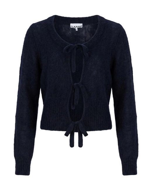 Ganni Blue Solid Color Thick Knitted