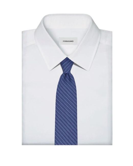 Ferragamo Blue Mamba Print Tie for men