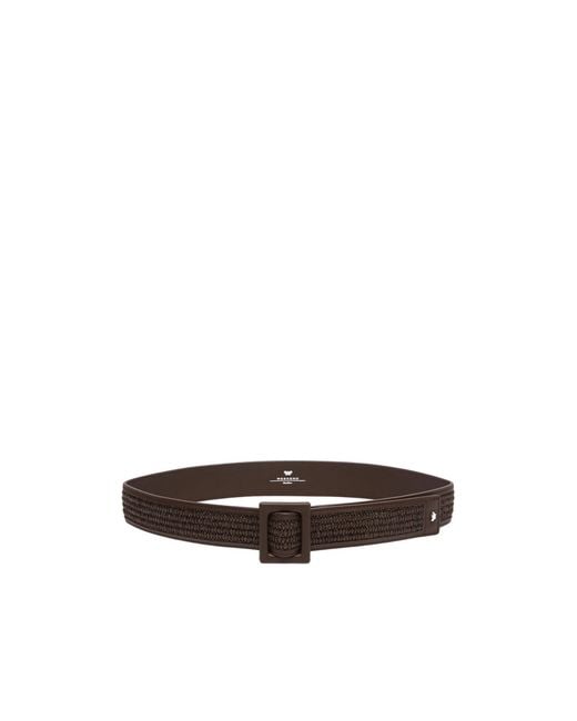 Weekend by Maxmara White Square-Buckle Woven Belt