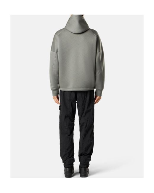 Stone Island Gray Scuba Zipped Hoodie for men