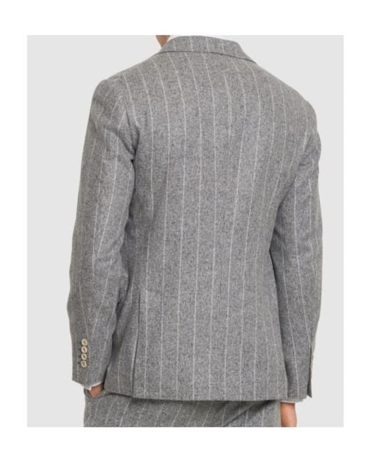 Brunello Cucinelli Gray Single-Breasted Suit for men