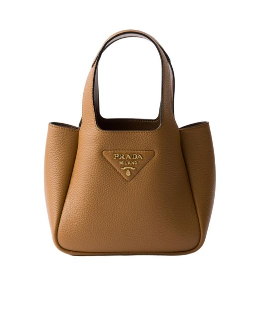 Prada Brown Liaison Mini Leather Handbag