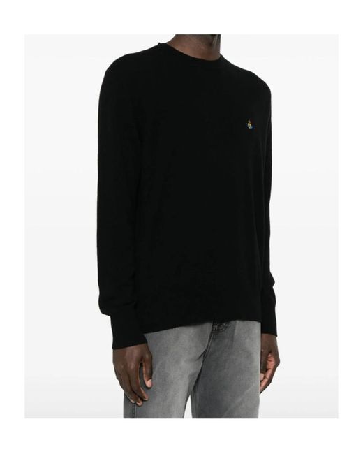 Vivienne Westwood Black Orb Logo Knitted Sweater for men