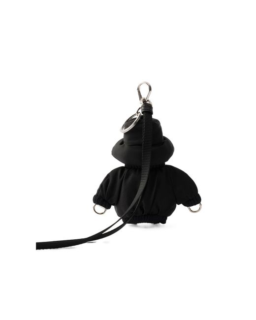 Prada White Triangle-Logo Robot Bag Charm for men