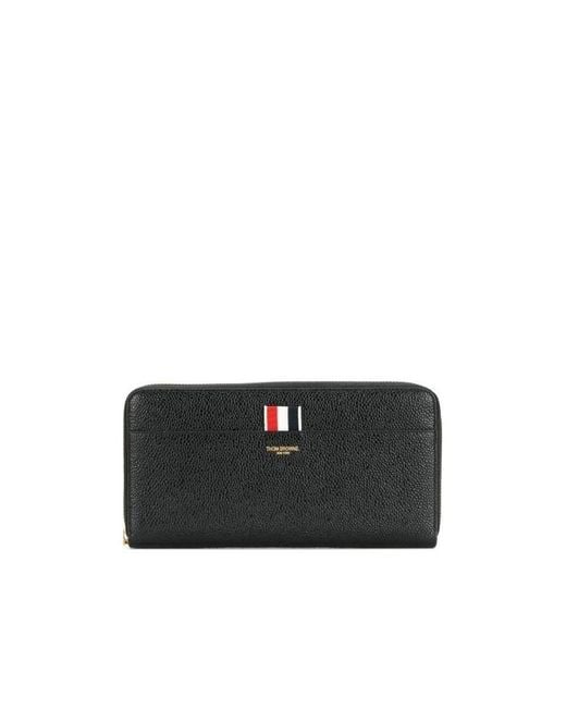 Thom Browne Black Zip-Around Continental Wallet